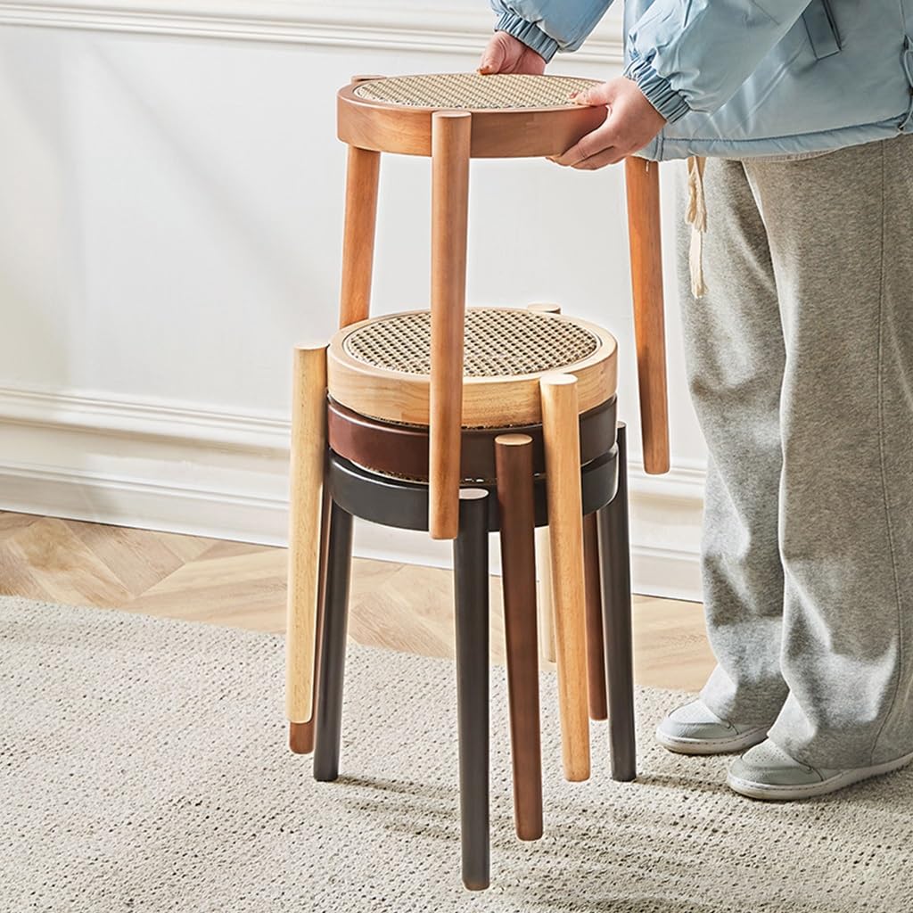 Amazon｜木製玄関ラウンドスツール、デスクチェアスカンジナビア